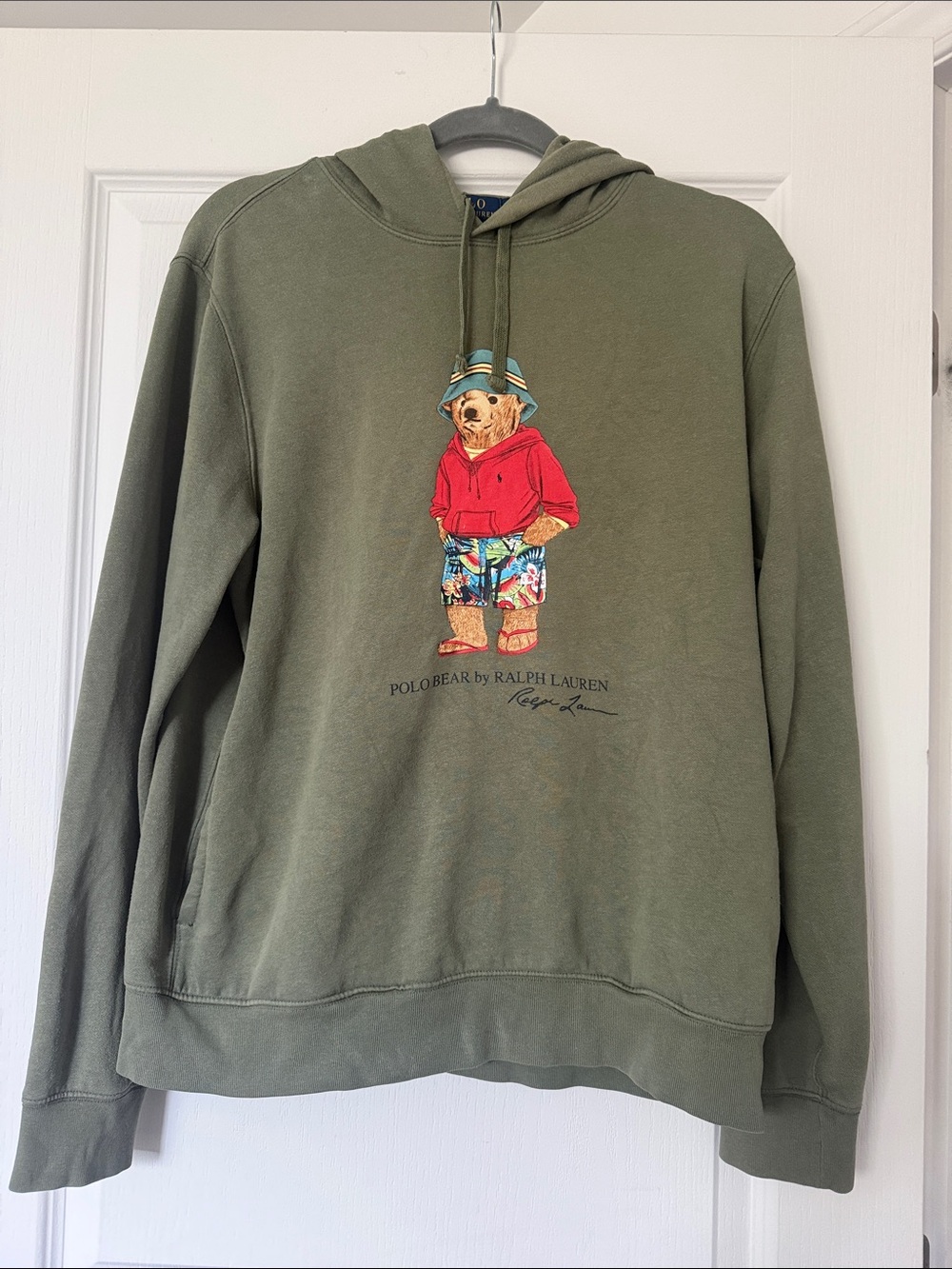 Polo by Ralph Lauren Olive Green Hoodie with Polo Bear Graphic